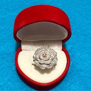 Lucas 925 Pave CZ Floral Ring